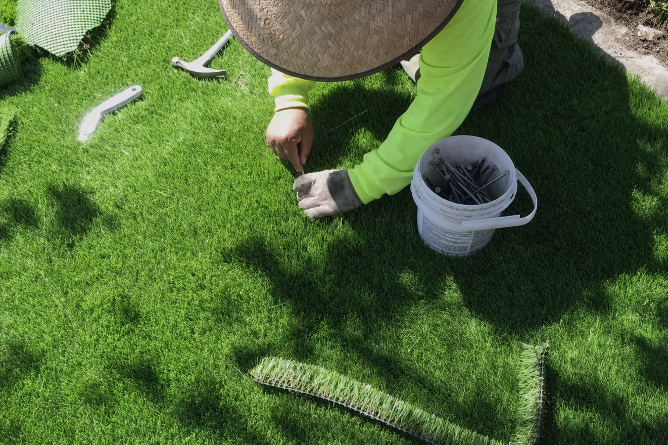 Artificial turf installation in Tulare, CA